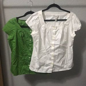Lot of 2 VGUC Banana Republic blouses. L